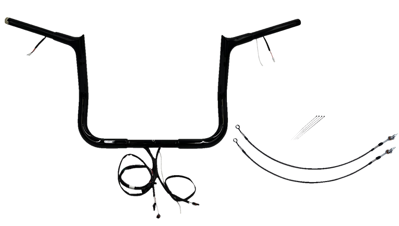 FAT BAGGERS INC. EZ Install Wired 1-1/4" Pointed Top Handlebar Kit - 12" - Black 902212-B