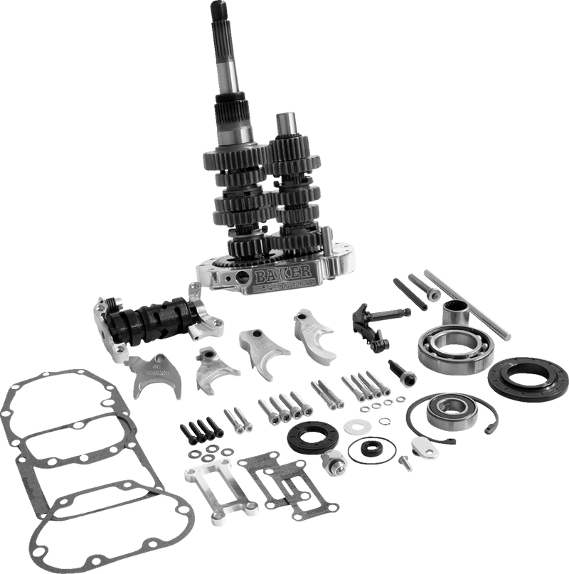 BAKER DRIVETRAIN 6-Speed Gear Set - Harley-Davidson '98-'00 - Polished OD6-404SP-02 - PartsOutlet.com.au