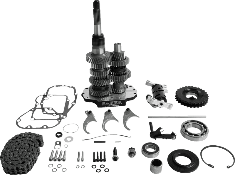 BAKER DRIVETRAIN Direct Drive Gear Set - 6-Speed - Harley-Davidson '90-'97 - Black DD6-411-03 - PartsOutlet.com.au
