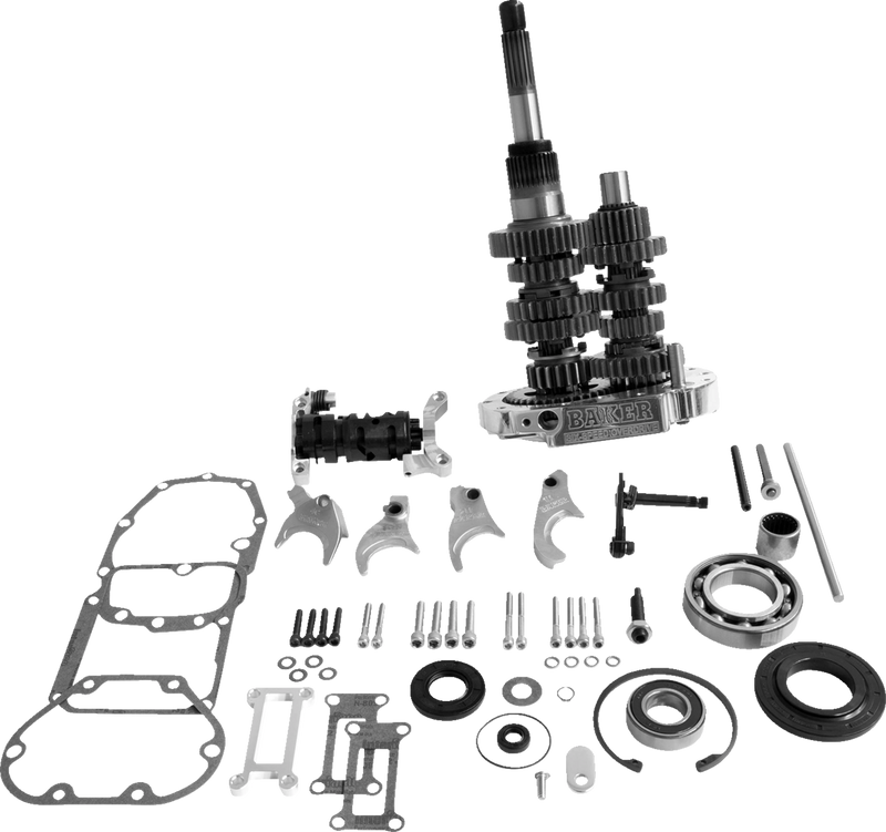 BAKER DRIVETRAIN 6-Speed Gear Set - Harley-Davidson 2001 - Polished OD6-404P-02 - PartsOutlet.com.au