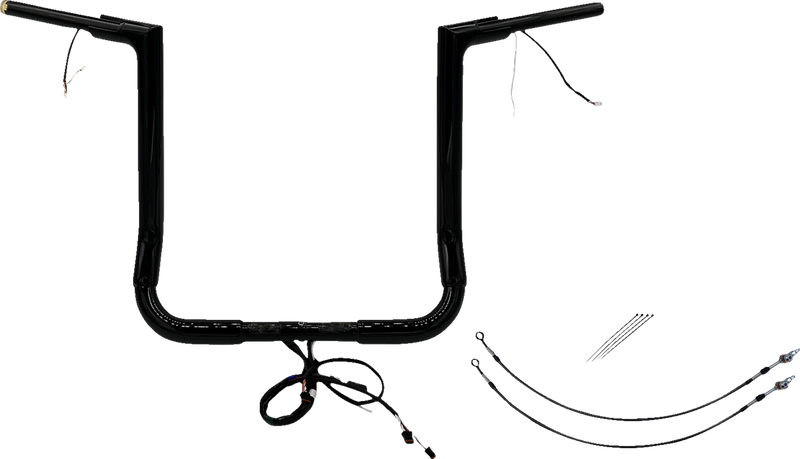 FAT BAGGERS INC. EZ Install Wired 1-1/2" Flat Top Handlebar Kit - 16" - Black 601216-B