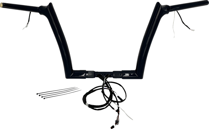 FAT BAGGERS INC. EZ Install Wired 1-1/2" Pointed Top Handlebar Kit - 12" - Black 801312-B