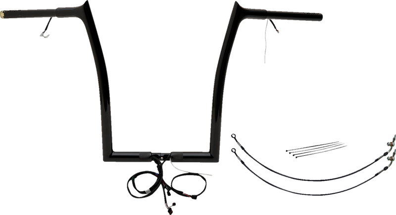 FAT BAGGERS INC. EZ Install Wired 1-1/4" Pointed Top Handlebar Kit - 16" - Black 902916-B