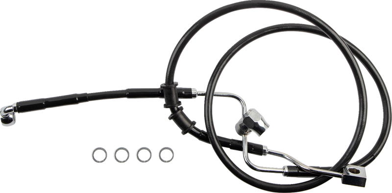 DRAG SPECIALTIES Brake Line - Rear - ABS - Black - '18-'22 Softail - 618598-BLK - PartsOutlet.com.au