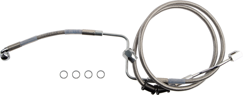 DRAG SPECIALTIES Brake Line - Rear - ABS - Stainless Steel - '18-'22 618598 - PartsOutlet.com.au