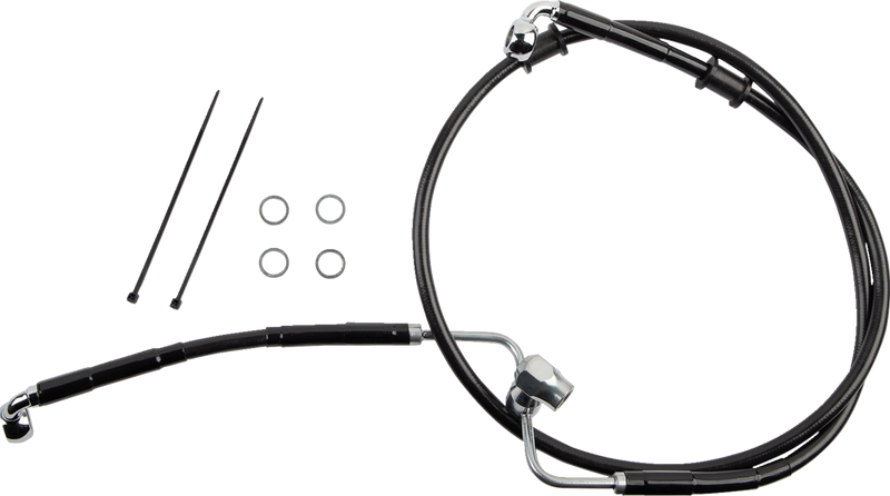 DRAG SPECIALTIES Brake Line - Rear - Non-ABS - Black - Softail '18-'22 - 618607-BLK - PartsOutlet.com.au