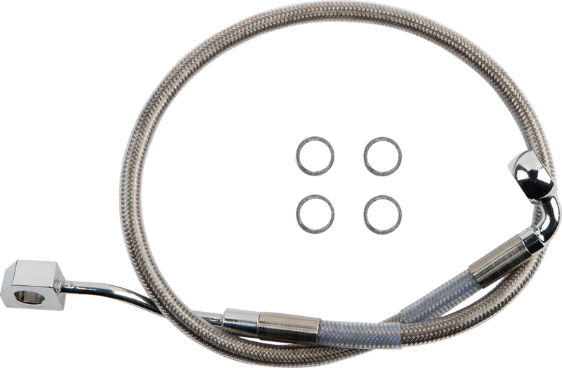DRAG SPECIALTIES Brake Line - Rear - ABS - Stainless Steel - '18-'22 Softail - 618599 - PartsOutlet.com.au