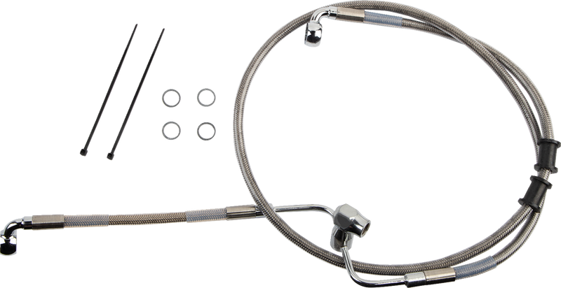 DRAG SPECIALTIES Brake Line - Rear - Non-ABS - Stainless Steel - '18-'22 Softail - 618607 - PartsOutlet.com.au