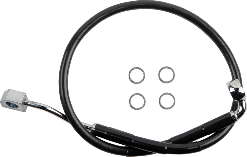 DRAG SPECIALTIES Brake Line - Rear - ABS - Black - '18-'22 Softail - 618599-BLK - PartsOutlet.com.au
