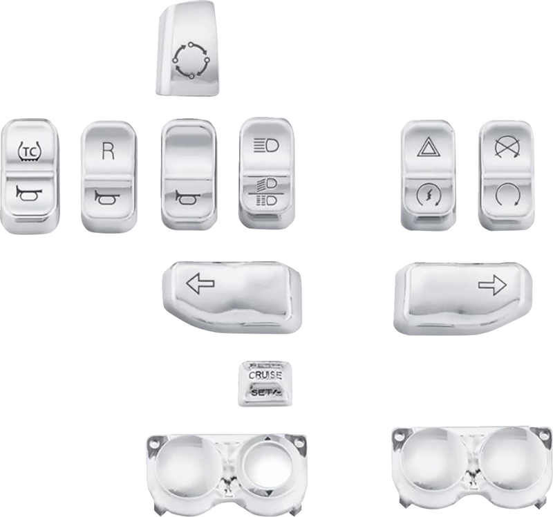 DRAG SPECIALTIES Switch Caps - Chrome - '16-'24 FL - H18-0356CO-C - PartsOutlet.com.au