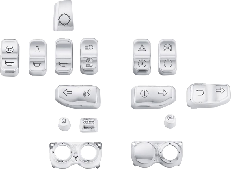 DRAG SPECIALTIES Switch Caps - Chrome - '21-'24 FL - H18-0357CO-C - PartsOutlet.com.au