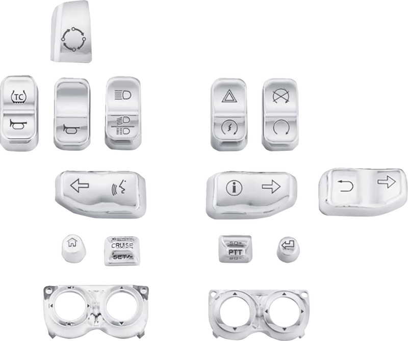 DRAG SPECIALTIES Switch Caps - Chrome - '16-'23 FLHT - H18-0358CO-C - PartsOutlet.com.au