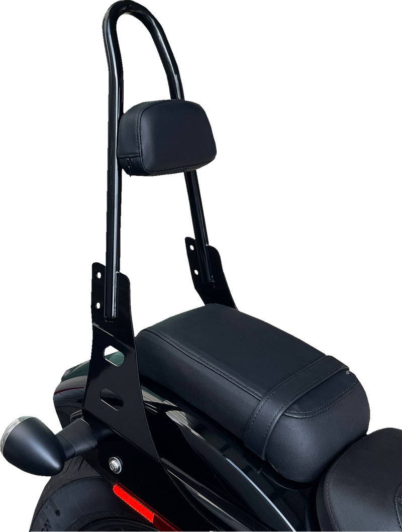 MOTHERWELL One-Piece Sissy Bar - Gloss Black MWL-220-GB.