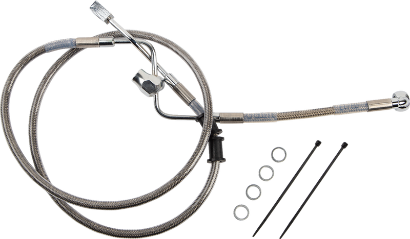 DRAG SPECIALTIES Brake Line - Rear - ABS - Stainless Steel - '18-'22 Softail - 618602 - PartsOutlet.com.au