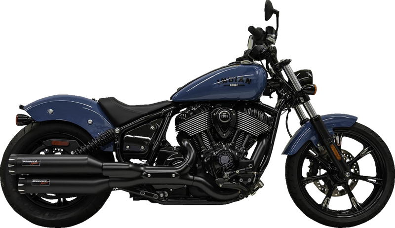 BASSANI XHAUST 4" Slip-On Mufflers - '22+ Indian Chief - Black - 8CH17B