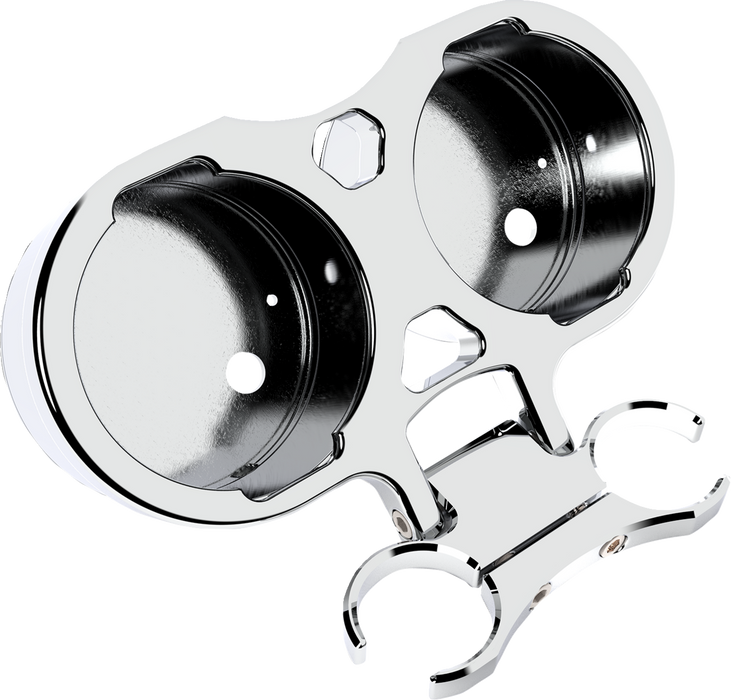 LA CHOPPERS T-Bar Gauge Mount - Dual - Chrome - 1.50" Diameter LA-7398-22C