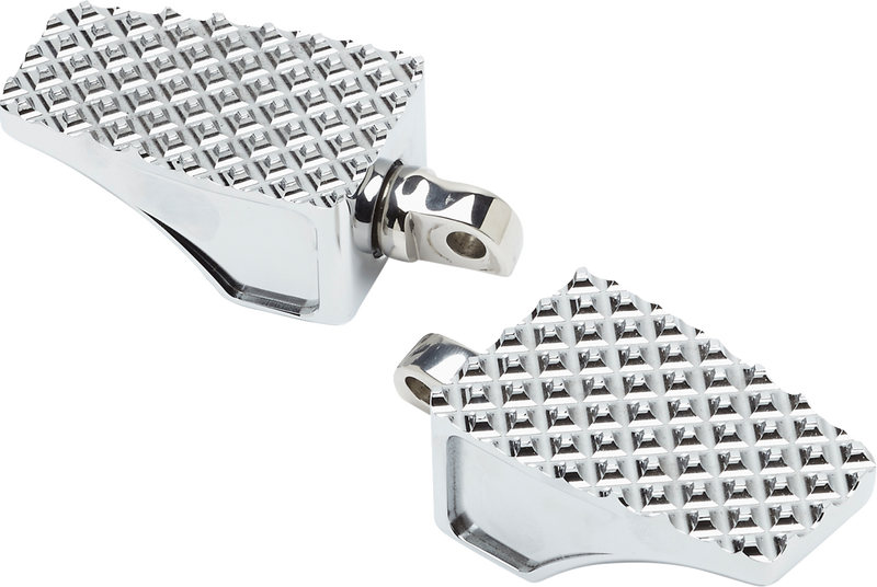 LA CHOPPERS County Line Billet Footpegs - Front - Chrome - Softail '18-'22 - LA-P100-01C