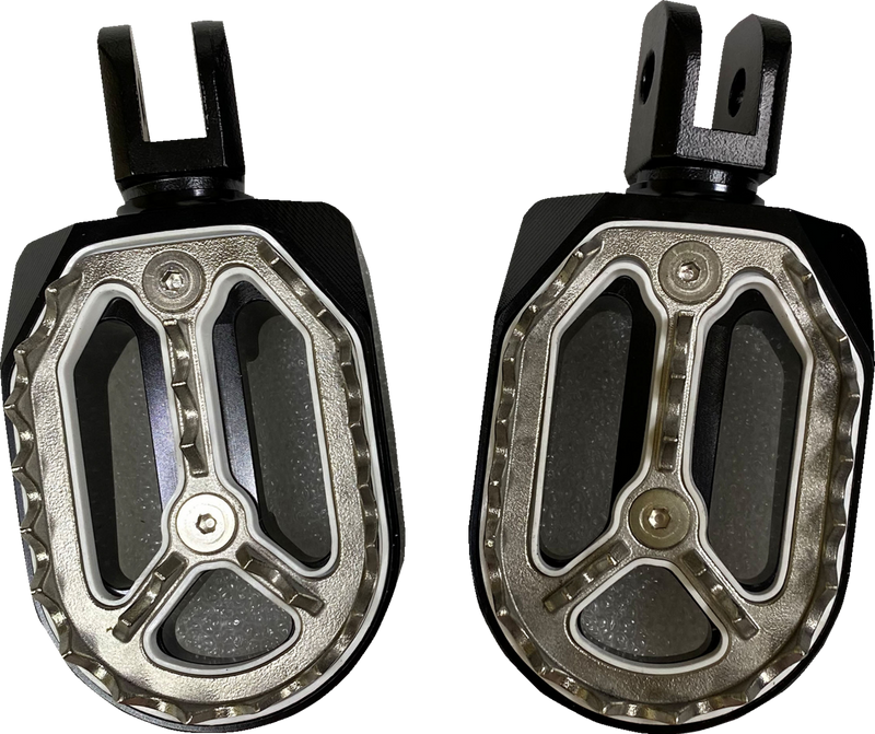 DRAG SPECIALTIES Qualifier Foot Pegs - Black - Driver - Pan America 2021-2023 - P17-0/6602BWFD - PartsOutlet.com.au
