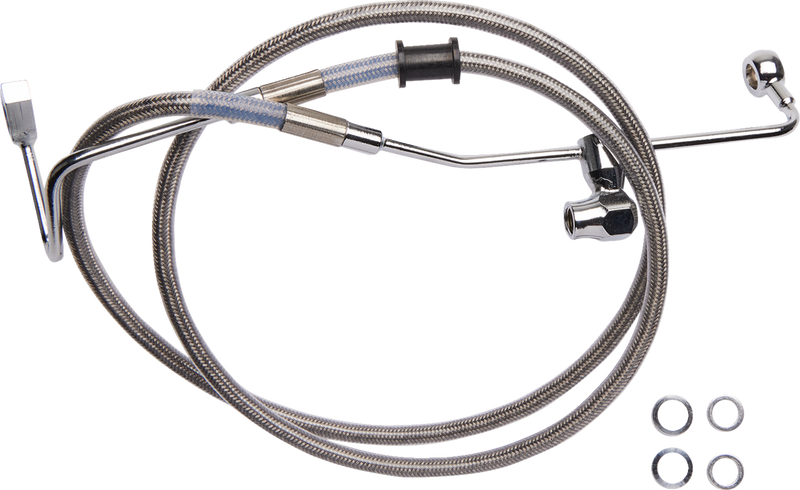 DRAG SPECIALTIES Brake Line - Rear - ABS - Stainless Steel - '14-'22 FL - 6142100 - PartsOutlet.com.au