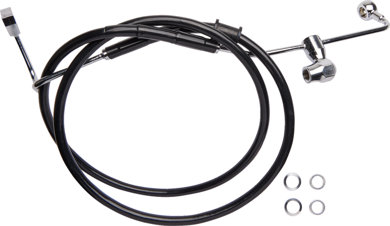 DRAG SPECIALTIES Brake Line - Rear - ABS - Black - Harley-Davidson '14-'22 - 6142100-BLK - PartsOutlet.com.au