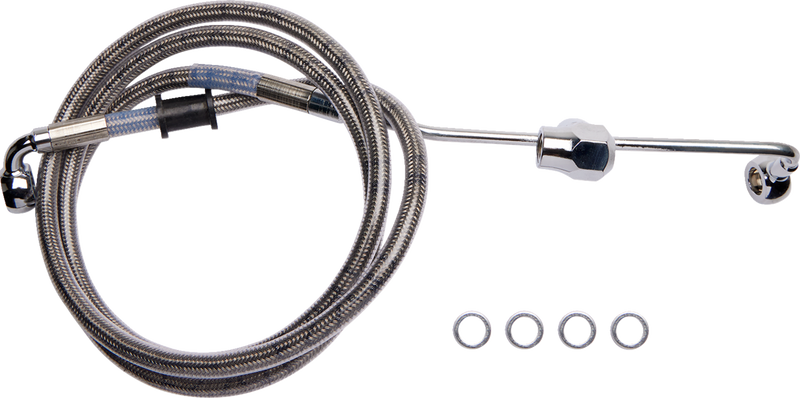 DRAG SPECIALTIES Brake Line - Rear - Non-ABS - Stainless Steel - '14-'19 FL - 6141900 - PartsOutlet.com.au