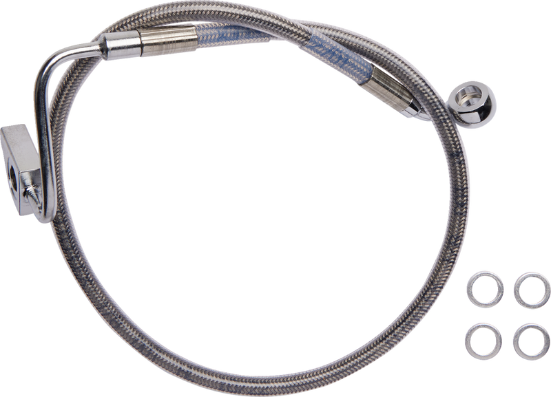 DRAG SPECIALTIES Brake Line - Rear - ABS - Stainless Steel - '14-'22 FL - 6172101 - PartsOutlet.com.au