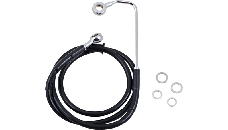 DRAG SPECIALTIES Brake Line - +6" - Black - '15-'17 Softail - 618299-6BLK