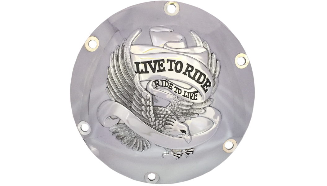 DRAG SPECIALTIES 6-Hole - Chrome - Harley-Davidson 2004-2021 - Live to Ride Derby Cover 33-0067CG