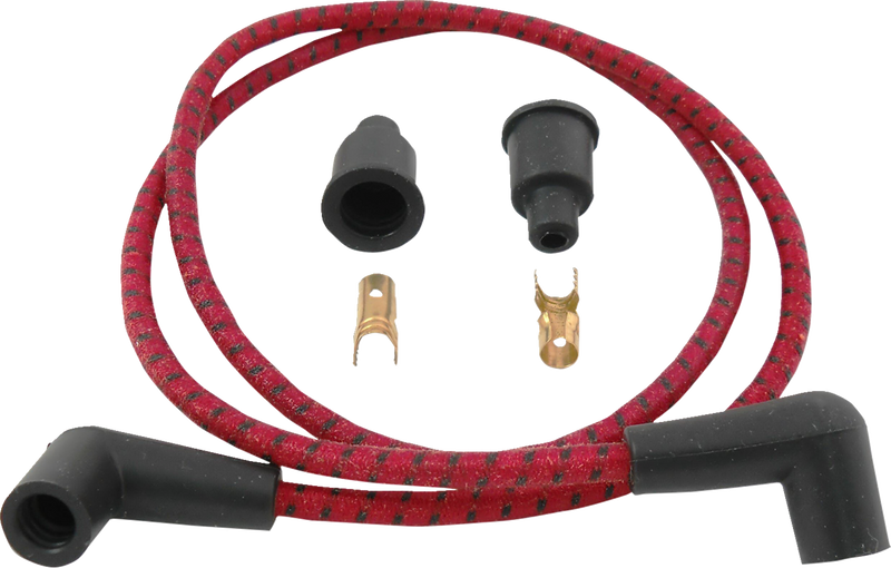 DRAG SPECIALTIES Plug Wires - Braided - Red/Black 40175 - PartsOutlet.com.au
