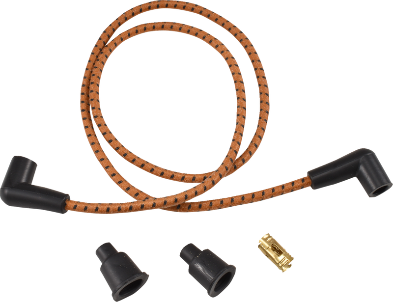 DRAG SPECIALTIES Plug Wires - Braided - Brown/Black 40174 - PartsOutlet.com.au