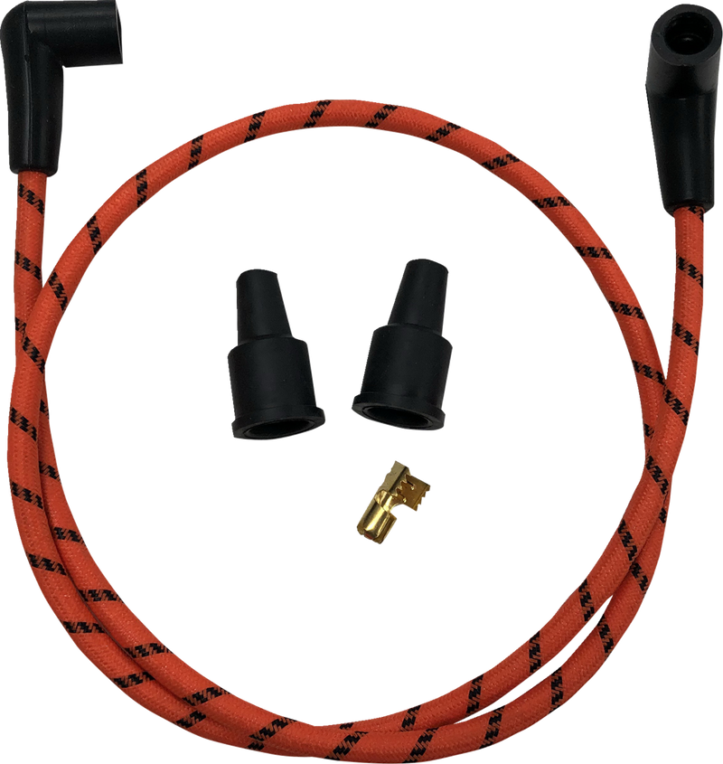 DRAG SPECIALTIES Plug Wires - Braided - Orange/Black 40177 - PartsOutlet.com.au