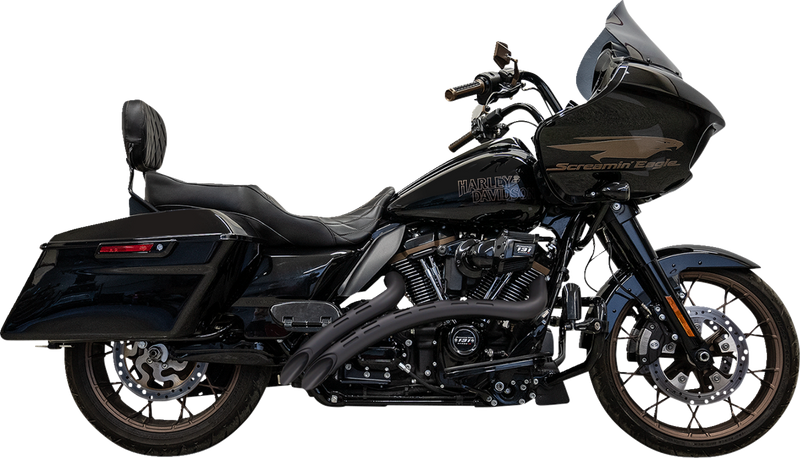 BASSANI XHAUST Sweeper Radial Exhaust System with Slotted Heat Shields - Black 1F22FB