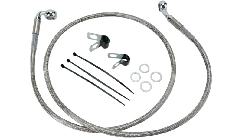 DRAG SPECIALTIES Brake Line - Front - +2" -Stainless Steel - FXD '00-'05 - 640112-2