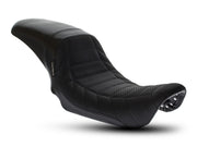LE PERA Daytona Sport Dual Seat With Basket Weave & Flat Track Pleats. Fits Dyna 2006-2017 - LK-512TRKPT - PartsOutlet.com.au