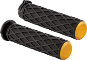 ARLEN NESS Grips - Diamond - Cable - Gold - Harley-Davidson '80-'22 - 500-014 - PartsOutlet.com.au