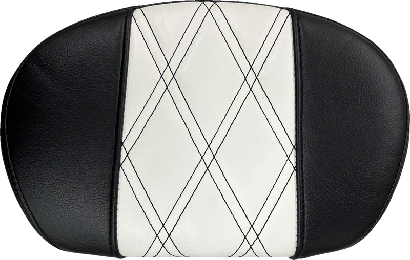 LE PERA Sissy Bar Pad - Medium - GT1/HR1 Inlay - Black/White - '08-'23 FL - L-SBP02GT/HR1 - PartsOutlet.com.au