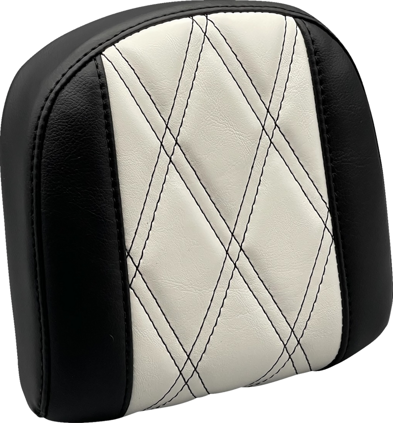 LE PERA Sissy Bar Pad - Small - GT1/HR1 Inlay - Black/White - '08-'23 FL - L-SBP03GT/HR1 - PartsOutlet.com.au