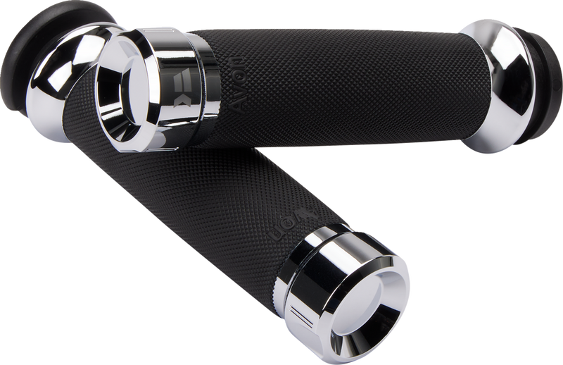 KHROME WERKS Grips - Klassic - Custom Contour - TBW - Chrome 500185 - PartsOutlet.com.au