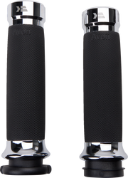 KHROME WERKS Grips - Klassic - Custom Contour - TBW - Chrome 500185 - PartsOutlet.com.au