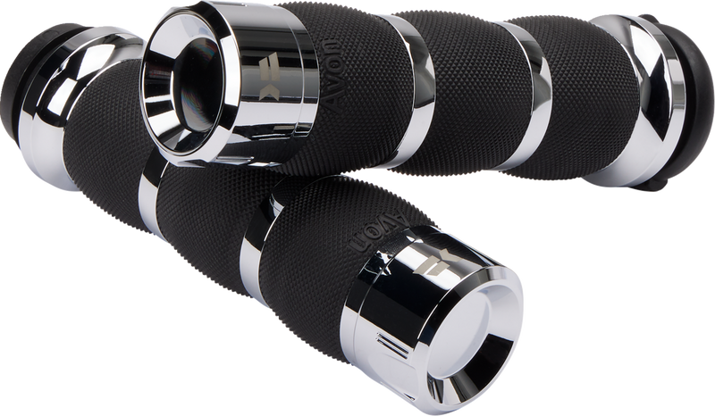 KHROME WERKS Grips - Klassic - Air Cushion - TBW - Chrome 500195 - PartsOutlet.com.au
