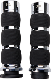 KHROME WERKS Grips - Klassic - Air Cushion - TBW - Chrome 500195 - PartsOutlet.com.au