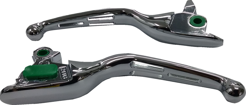 DRAG SPECIALTIES Levers - Slotted - Chrome - '21-'24 FL - H07-0607C - PartsOutlet.com.au