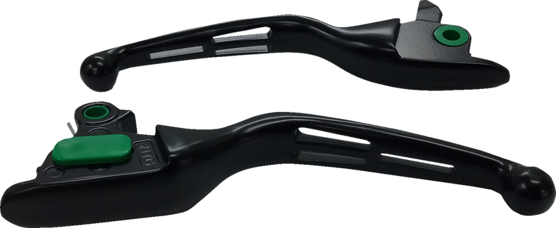 DRAG SPECIALTIES Levers - Slotted - Black - '21-'24 FL - H07-0607MB - PartsOutlet.com.au