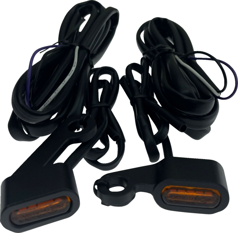 DRAG SPECIALTIES Marker Lights - Black - Amber Lens - '04-'13 XL - L22-0236MBAENU - PartsOutlet.com.au