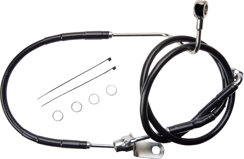 DRAG SPECIALTIES Brake Line - Rear - Non-ABS - Black - '11-'17 FL - 621225-BLK - PartsOutlet.com.au