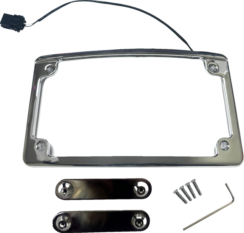 CUSTOM DYNAMICS License Plate Frame - LED - Chrome LPF-RAD-23CVO-C