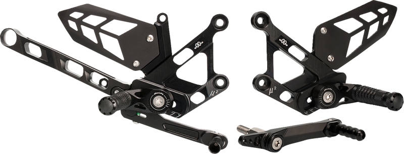 GILLES TOOLING MUE2 Rearset - Black - Yamaha MUE2-Y02-B