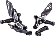 GILLES TOOLING Adjustable Rearset - Black/Silver - BMW RCT10GT-BM08