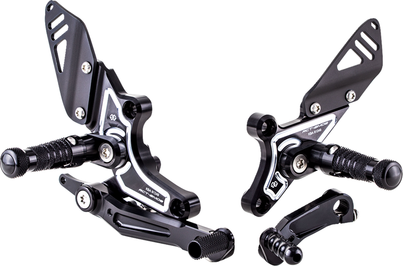 GILLES TOOLING Adjustable Rearset - Black/Silver - BMW RCT10GT-BM08