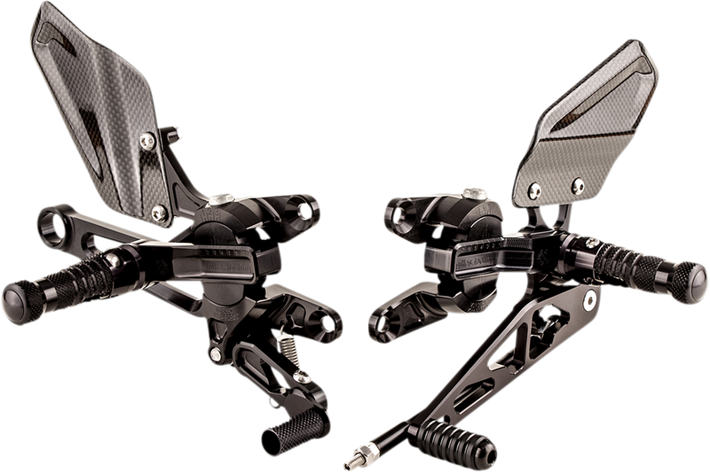 GILLES TOOLING Adjustable Rearset - Black - Aprilia VCR-A03-B